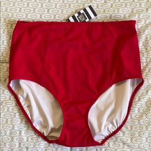 BNWT Red High Waisted Swim Bottoms